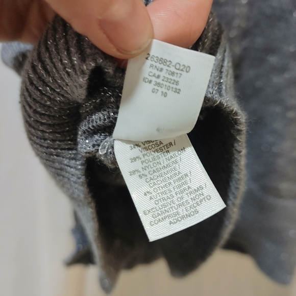 Victoria's Secret Shimmer Sparkle Cardigan Ruffle Metallic Longline Gray Large L - Picture 8 of 9